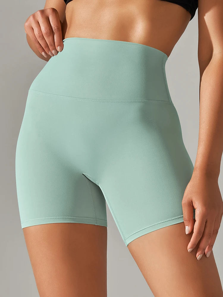 Shorts Feminino de Cintura Alta para Academia — Antitransparente, Secagem Rápida, Ideal para Treinos e Corrida