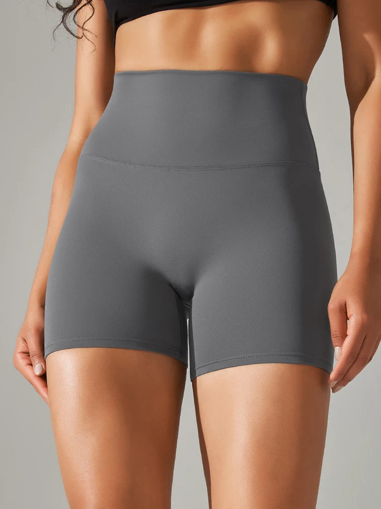 Shorts Feminino de Cintura Alta para Academia — Antitransparente, Secagem Rápida, Ideal para Treinos e Corrida