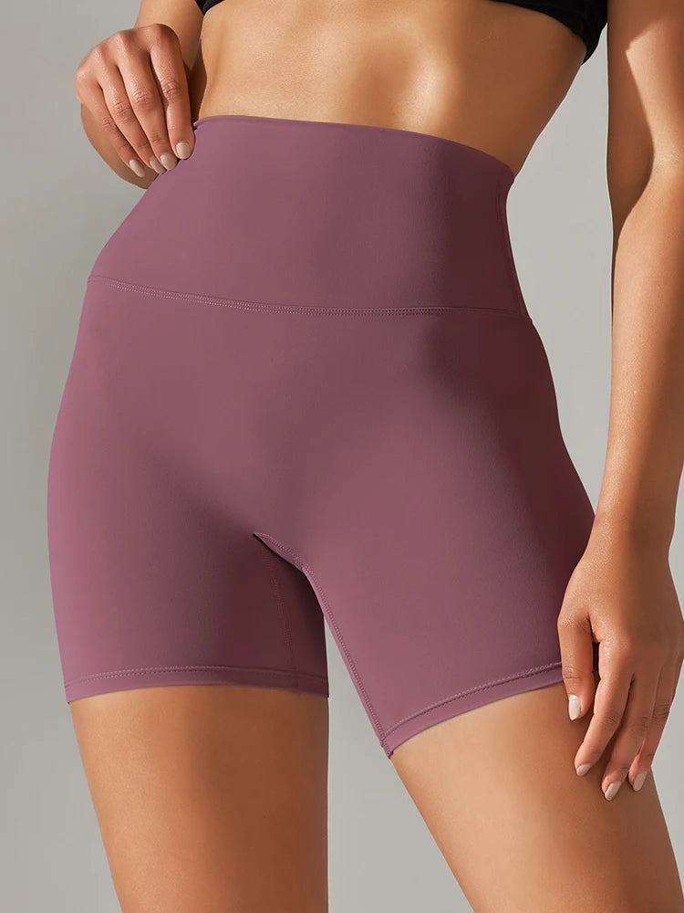 Shorts Feminino de Cintura Alta para Academia — Antitransparente, Secagem Rápida, Ideal para Treinos e Corrida