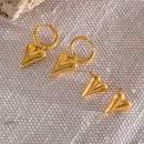 Brincos Lérina Coração Huggie –Aço Inoxidável com Banho de Ouro 18K