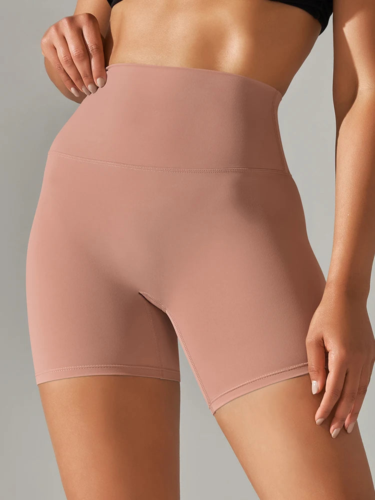 Shorts Feminino de Cintura Alta para Academia — Antitransparente, Secagem Rápida, Ideal para Treinos e Corrida