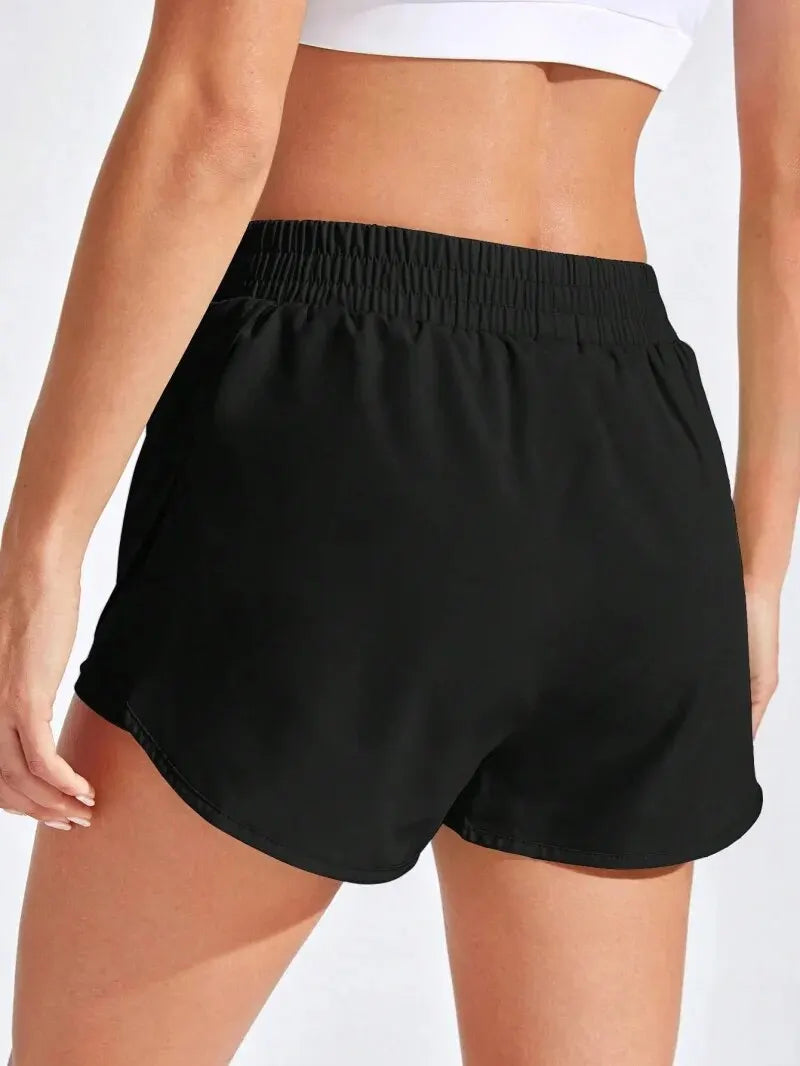 Shorts Fitness Feminino de Cintura Alta — Elasticidade, Conforto e Secagem Rápida para Academia e Corrida